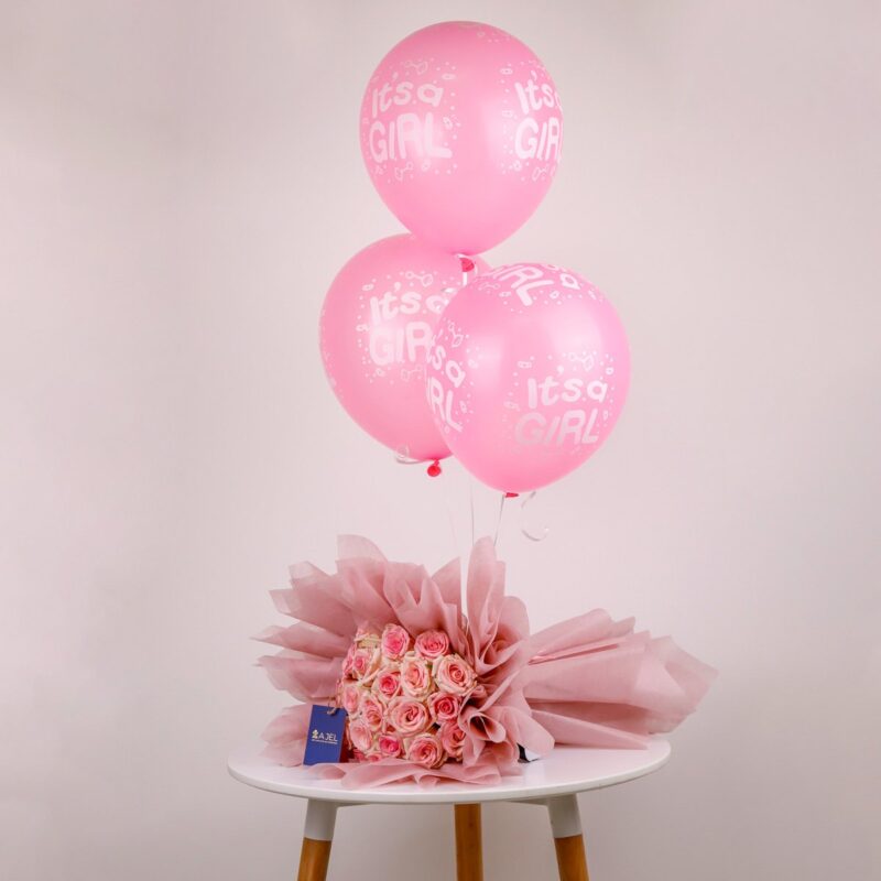 Newborn Bouquet for a girl-Ανθοδέσμη  για νεογέννητο κορίτσι