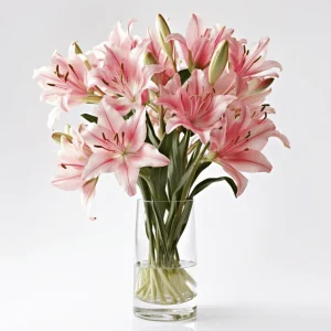 Pink Lily Flower - Ανθοδέσμη Αρωματικοί Ροζ Κρίνοι