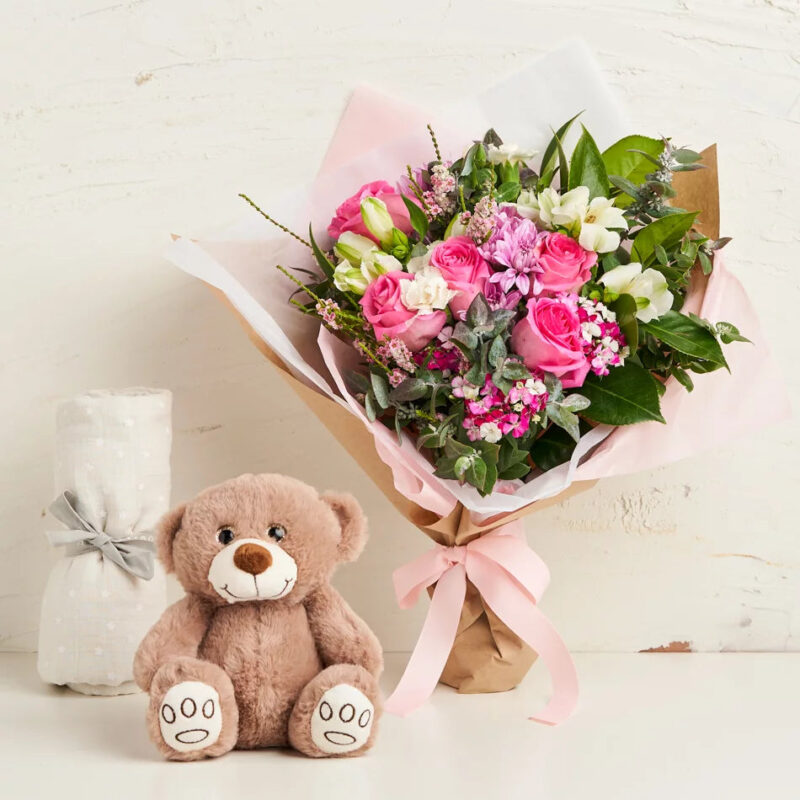Newborn box for a girl-Ανθοδέσμη για νεογέννητο κορίτσι - Image 3