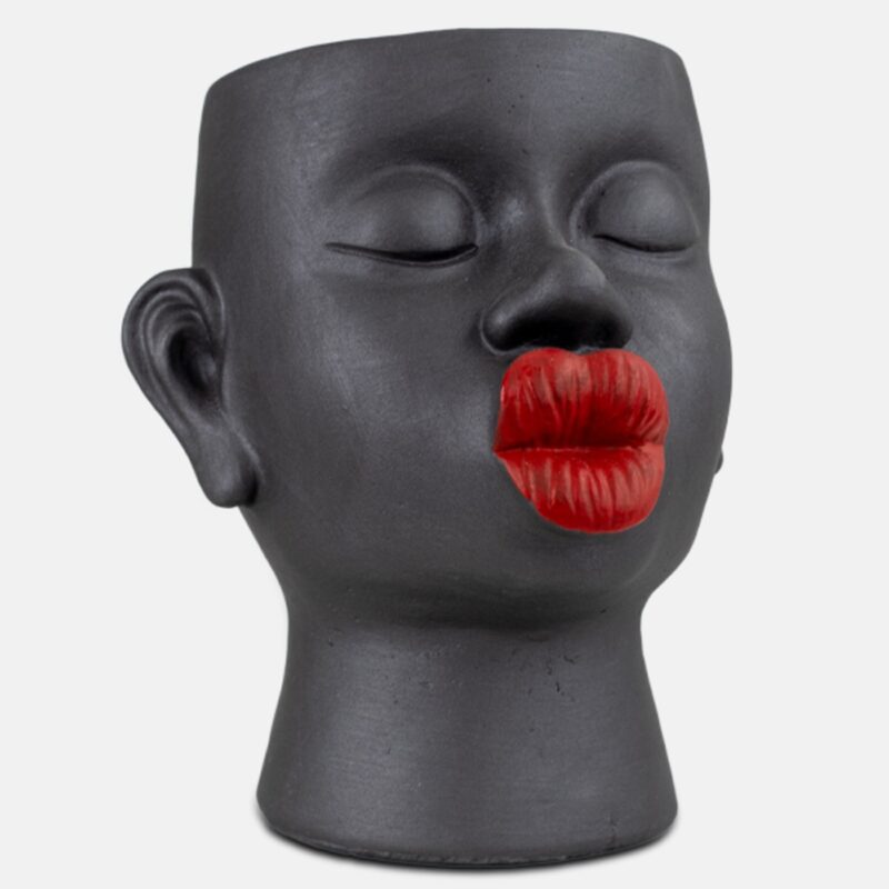 Unique Decorating pots black face lips - Διακοσμητικά Κασπώ