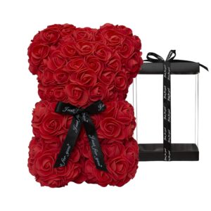 Αρκουδάκι από Τριαντάφυλλα Κόκκινο- Rose Bear Red