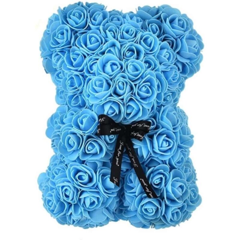 Αρκουδάκι από Τριαντάφυλλα Γαλάζιο-Rose Bear Babe Blue