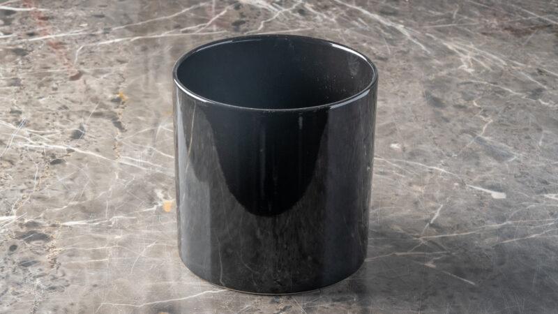 Κασπω Μαύρο Σμάλτο - pot black glass