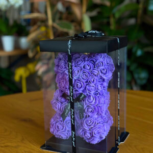 Αρκουδάκι από Τριαντάφυλλα Λιλά – Rose Bear Lilac