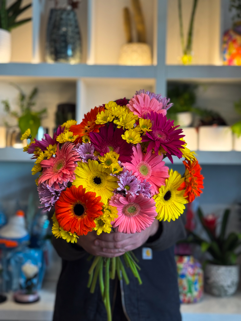 Ανθοδέσμη με Ζέρμπερες